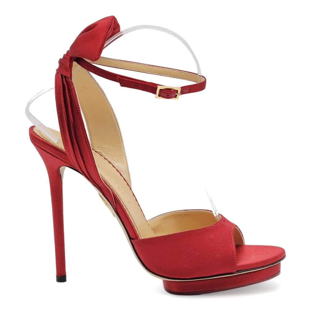 Charlotte Olympia Wallace Bow-Back Satin Evening Sandal | Red | NWOB $825 35 - Picture 2 of 6